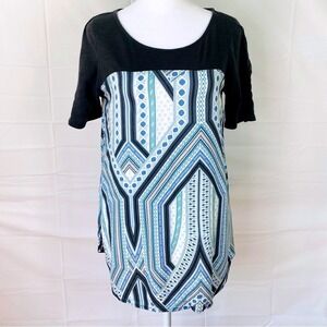Anthropologie Meadow Rue Top‎ Small Tunic Shirt Short Sleeve